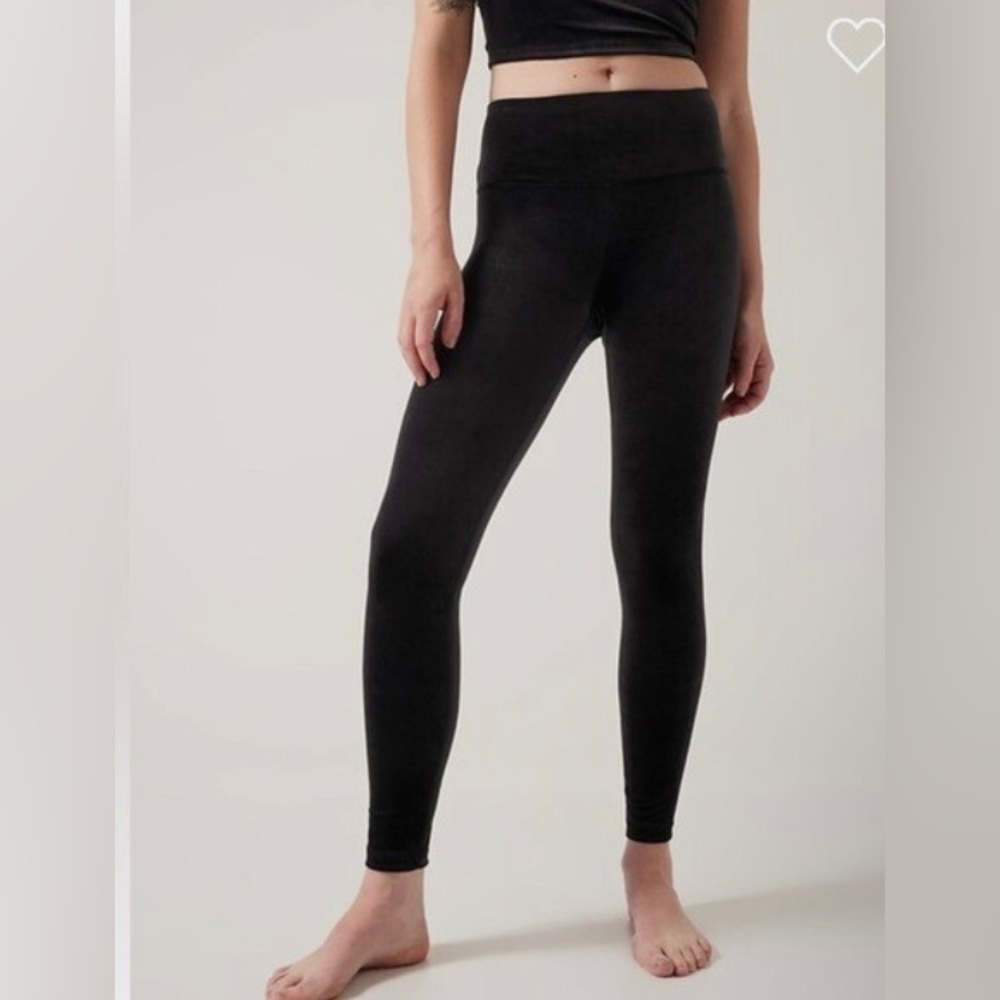 Athleta Elation Velvet Leggings XS Ankle Soft Cozy Holiday Athleisure